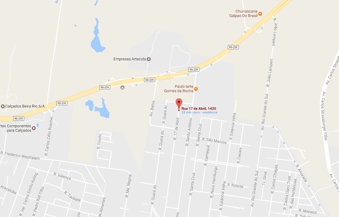 recorte do google maps com endereço da empresa